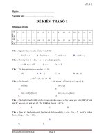 Đề kiểm tra TN toán 12 số 1