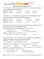 Đề thi thử THPT quốc gia năm 2017 môn tiếng anh   đề 7 