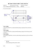 ĐỀ THI THAM KHẢO CADCAMCNC CUỐI KÌ