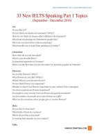 33 IELTS speaking part 1 topics 2016 and sample answers