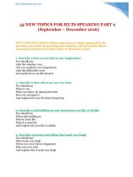 55 TOPICS FOR IELTS SPEAKING PART 2