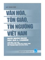 Văn hóa, tôn giáo, tín ngưỡng Việt Nam  Léopold Cadière