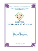 BÀI dự THI EM yêu LỊCH sử xứ THANH VÒNG 3 đạt GIẢI 