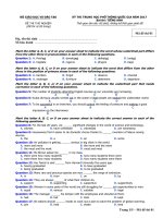 Đề Tiếng Anh Thử nghiệm 2017  Đề thi thử nghiệm của Bộ giáo dục