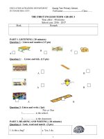 THE FIRST ENGLISH TERM  GRADE 3 lớp 3 