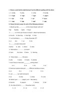 kiểm tra tiếng anh lớp 7 học kỳ 1 