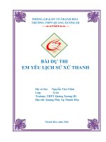 TRẢ lời bài THI EM yêu LỊCH sử xứ THANH bài thi chọn giải cấp thành phố 