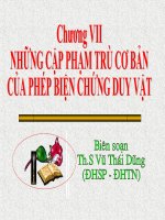 SLIDE BÀI GIẢNG TRIẾT HỌC  CHƯƠNG 7: CÁC CẶP PHẠM TRÙ TRIẾT HỌC