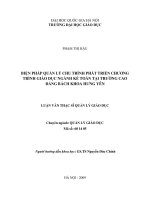 Biện pháp quản lý chu trình phát triển chương trình giáo dục ngành kế toán tại trường Cao đẳng Bách khoa Hưng Yên