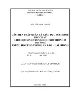 Các biện pháp quản lý giáo dục sức khỏe thể chất cho học sinh Trung học phổ thông ở trường Trung học phổ thông An Lão - Hải Phòng