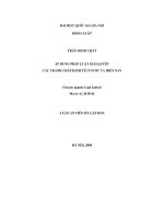 Áp dụng pháp luật giải quyết các tranh chấp kinh tế ở nước ta hiện nay