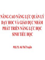 Nâng Cao Năng Lực Quản Lý Dạy Học Và Giáo Dục Nhằm Phát Triển Năng Lực Học Sinh Tiểu Học