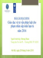 Báo Cáo Hoạt Động Giáo Dục Và Tư Vấn Pháp Luật Cho Phạm Nhân Sắp Mãn Hạn Tù