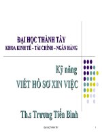 Kỹ Năng Viết Hồ Sơ Xin Việc Th.S Trương Tiến Bình