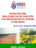 Kế Hoạch Tăng Cường Năng Lực Quản Lý Đào Tạo, Chỉ Đạo Tuyến Và Xây Dựng Kế Hoạch Đào Tạo, Chuyển Giao Kỹ Thuật Năm 2016