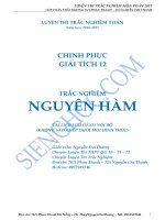 Chuyên đề Nguyên Hàm Trắc nghiệm toán 2017