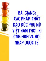 Các Phẩm Chất Đạo Đức Phụ Nữ Việt Nam Thời Kì CNH-HĐH Và Hội Nhập Quốc Tế