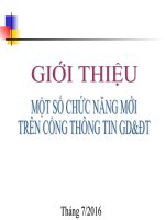 Giới thiệu Một Số Chức Năng Mới Trên Cổng Thông Tin GD&ĐT