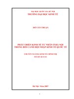 Phát triển kinh tế tư nhân ở Hà Nội trong bối cảnh hội nhập kinh tế quốc tế