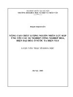 Nâng cao chất lượng nguồn nhân lực đáp ứng yêu cầu sự nghiệp công nghiệp hoá, hiện đại hoá ở nước ta hiện nay