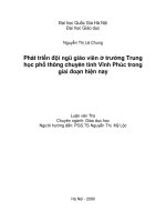 Phát triển đội ngũ giáo viên ở trường trung học phổ thông chuyên tỉnh Vĩnh Phúc trong giai đoạn hiện nay