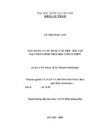 Xây dựng và sử dụng câu hỏi – bài tập dạy phần Sinh thái học lớp 12 THPT