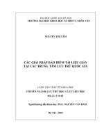 Các giải pháp bảo hiểm tài liệu giấy tại các trung tâm lưu trữ quốc gia
