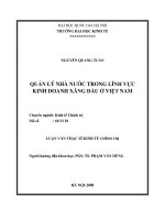 Quản lý nhà nước trong lĩnh vực kinh doanh xăng dầu ở Việt Nam