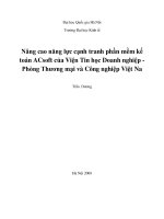 Nâng cao năng lực cạnh tranh phần mềm kế toán ACsoft của Viện Tin học Doanh nghiệp - Phòng Thương mại và Công nghiệp Việt Nam