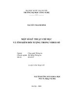 Một số kỹ thuật chỉ mục và tìm kiếm đối tượng trong video số