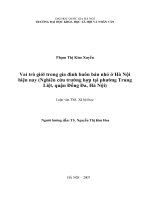 Vai trò giới trong gia đình buôn bán nhỏ ở Hà Nội hiện nay (Nghiên cứu trường hợp tại phường Trung Liệt, quận Đống Đa, Hà Nội)