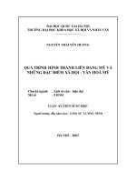 Quá trình hình thành Liên bang Mỹ và những đặc điểm xã hội - văn hoá Mỹ