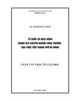 Tổ chức và hoạt động thanh tra chuyên ngành Công Thương - qua thực tiễn thành phố Đà Nẵng