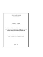 Phát triển nguồn nhân lực cán bộ quản lý của các trường trung học phổ thông tỉnh Hà Tây (cũ)