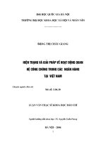 Hiện trạng và giải pháp về hoạt động quan hệ công chúng trong các ngân hàng tại Việt Nam