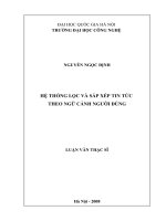 Hệ thống lọc và sắp xếp tin tức theo ngữ cảnh người dùng