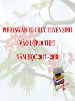 Phương Án Tổ Chức Tuyển Sinh Vào Lớp 10 THPT Năm Học 2017 - 2018