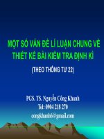Một Số Vấn Đề Lí Luận Chung Về Thiết Kế Bài Kiểm Tra Định Kì (Theo Thông Tư 22)