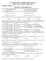 Trắc Nghiệm Khách Quan Môn Vật Lý Lớp 12 Học Kỳ I