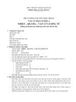 Đề Cương Chi Tiết Học Phần Vật Lý Đại Cương 2 Nhiệt – Quang – Vật Lý Lượng Tử