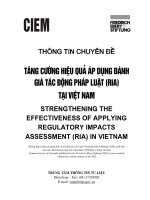 Chuyên Đề Tăng Cường Hiệu Quả Áp Dụng Đánh Giá Tác Động Pháp Luật (RIA) Tại Việt Nam