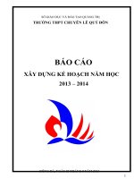 Báo Cáo Xây Dựng Kế Hoạch Năm Học 2013 – 2014