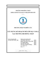 Đề tài nghiên cứu xây dựng kế hoạch mở lớp Yoga trên địa bàn