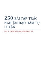 250 câu trắc nghiệm đạo hàm