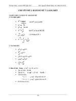 CHUYÊN ĐỀ PHƯƠNG TRÌNH MŨ VÀ LOGARIT 2017 ĐẦY ĐỦ NHẤT