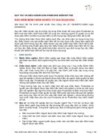 QUY TẮC VÀ ĐIỀU KHOẢN SẢN PHẨM BẢO HIỂM BỔ TRỢ BẢO HIỂM BỆNH HIỂM NGHÈO TỪ GIAI ĐOẠN ĐẦU