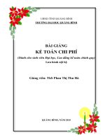 BÀI GIẢNG KẾ TOÁN CHI PHÍ