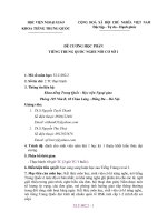 Đề cương chi tiết môn học Tiếng trung nghe nói cơ sở I (Học viện Ngoại giao Việt Nam)