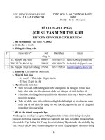 Đề cương chi tiết môn học Lịch sử văn minh thế giới (Học viện Ngoại giao Việt Nam)