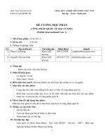 Đề cương chi tiết môn học Công pháp quốc tế I (Học viện Ngoại giao Việt Nam)